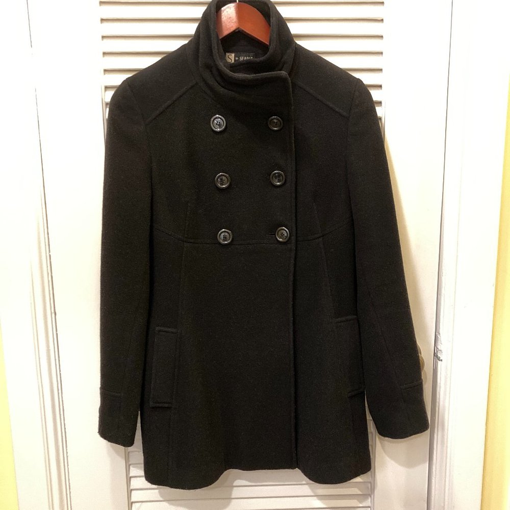 S by Searle wool double-breasted, high collar jacket